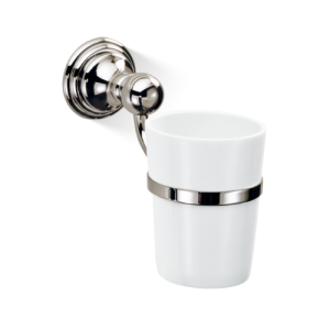 Decor Walther Classic 0511430 CL WMG glass holder porcelain white/ polished nickel