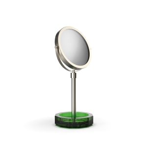 Decor Walther Crystal 0942096 KR KSA magnifying mirror 1x and 5x english green crystal/ brushed nickel