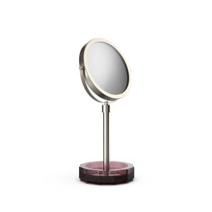Decor Walther Crystal 0942097 KR KSA magnifying mirror 1x and 5x rich burgundy crystal/ brushed nickel