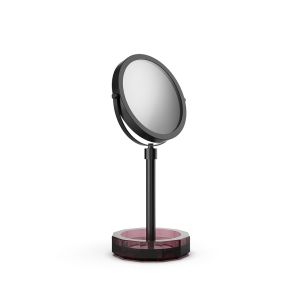 Decor Walther Crystal 0942197 KR KSA magnifying mirror 1x and 5x rich burgundy crystal/ matte black