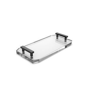 Decor Walther Kristall 0942756 KR TAB-Tablett klarer Kristall/ mattschwarz