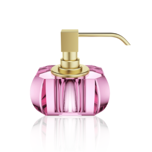 Decor Walther Kristall 0933461 KR SSP Seifenspender Kristall rosa Glas - matt gold