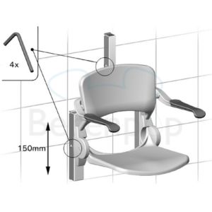 Handicare (Linido) LI2215102402 Satz Höhenverstellplatten Edelstahl beschichtet weiß