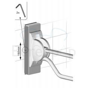 Handicare (Linido) LI2615300402 Höhenverstellplatte Edelstahl weiß beschichtet