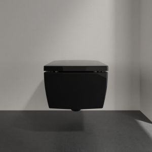 Villeroy en Boch Memento 2.0 8M24S1S0 toilet seat with cover Glossy Black