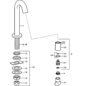 Hansa Nova Style 50918101 fonteinkraan staand chroom
