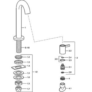 Hansa Nova Style 5093810184 fonteinkraan staand zwart