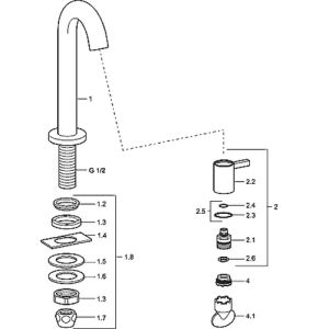 Hansa Nova Style 50938101 fonteinkraan staand chroom