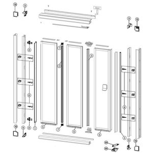 Huppe 2000, 030125 set kapjes t.b.v. frame *niet meer leverbaar*