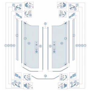 Sphinx Vision-A L42781 ( 2536971 ) kunststof profielen voor vijfhoek 2-delig met draaideuren 100
