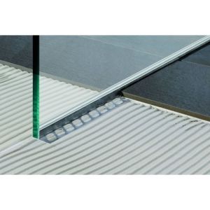 Blanke Aqua Keil Glas 193280B148R glas afsluitprofiel 1480x42mm rechts RVS geborsteld