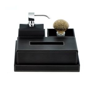 Decor Walther Brownie 0932560 BROWNIE TAB R bowl/ tray faux leather black