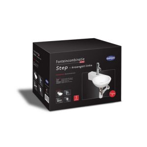 San4U 2516035 One Pack Step (links) fonteinset wit keramiek/ chroom