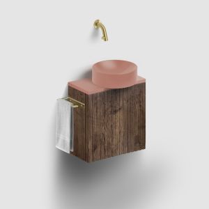 Clou Verti CL07106703664L fonteinonderkast met geribbelde deur, donker eiken, links