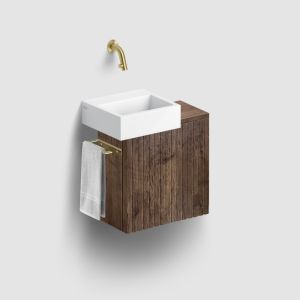 Clou Verti CL07106703664R fonteinonderkast met geribbelde deur, donker eiken, rechts