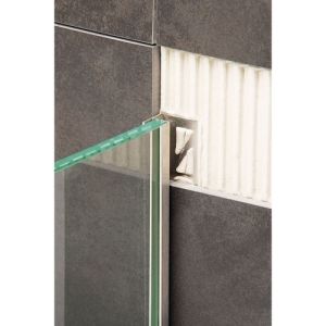 Blanke Aqua Glas 2042856210 glasprofiel 2100x25x12mm mat zwart