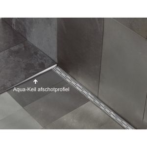 Blanke Aqua Keil 7552840110L afschotprofiel douchevloer 1480x11x32 links RVS verchroomd