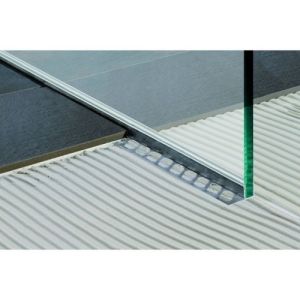 Blanke Aqua Keil Glas 1932840148L glas afsluitprofiel 1480x42mm links RVS verchroomd