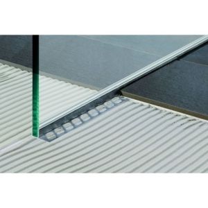 Blanke Aqua Keil Glas 1932840200R glas afsluitprofiel 2000x60mm rechts RVS verchroomd