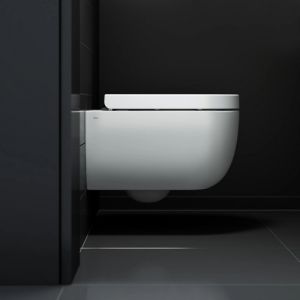 Clou Hängematte CL040108020 Randlose 49cm wandhängende Toilette mit WC-Sitze weiß matt