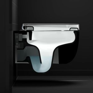 Clou Hängematte CL040108021 Randlose 49cm wandhängende Toilette mit WC-Sitze mattschwarz