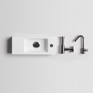 Clou InBe IB0303096 InBe set 4, fonteinset wit keramiek/ chroom