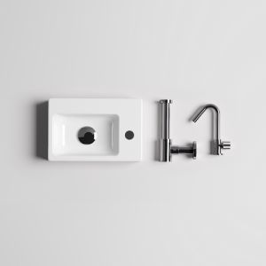 Clou InBe IB0303098 InBe set 2, fonteinset wit keramiek/ chroom