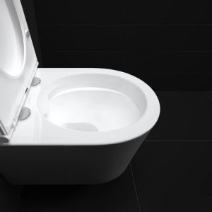 Clou InBe IB0401140 Randloses wandhängendes WC 48cm mit WC-Sitze weiß glänzend
