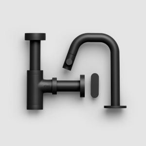 Clou Kaldur CL060509921 set tbv (New)Flush / First fountains - fountain tap (right-hand version), siphon and drain plug, matte black