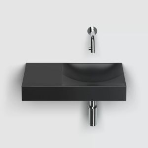 Clou Vale CL0330162L fontein 45x19cm zonder kraangat links mat zwart keramiek