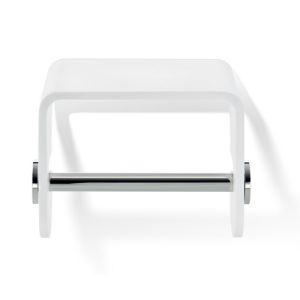 Decor Walther 0974555 Stone TPH4 toiletrolhouder wit/ RVS geborsteld