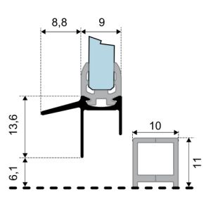Duka GUMT858 afdichtprofiel 100cm transparant, 6mm