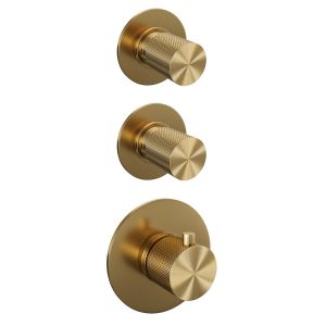 Brauer Carving 5-GG-104 thermostatic concealed rain shower SET 08 gold brushed PVD