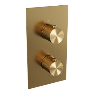 Brauer Carving 5-GG-129 thermostatic concealed rain shower 3-way diverter SET 33 gold brushed PVD