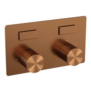 Brauer Carving 5-GK-188 thermostatic concealed rain shower with push buttons SET 53 copper brushed PVD