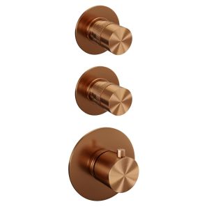 Brauer Edition 5-GK-034 thermostatic concealed rain shower SET 14 copper brushed PVD
