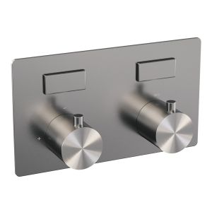 Brauer Edition 5-NG-179 thermostatic concealed rain shower with push buttons SET 68 brushed stainless steel PVD