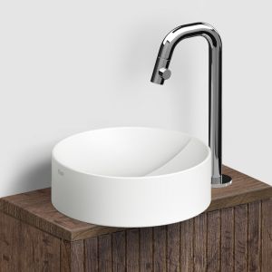 Clou Kaldur CL060500529R stehend Handwaschbeckenarmatur mit kurzem Auslauf, hohe Ausführung, Chrom