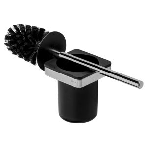 Geesa Frame 918811-02-06 toiletborstel met houder (zwarte borstelkop) chroom/ zwart