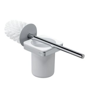Geesa Frame 918811-02 toiletborstel met houder (witte borstelkop) chroom/ wit