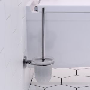 Geesa Hotel 915311-02 toiletborstel met houder (witte borstelkop) chroom