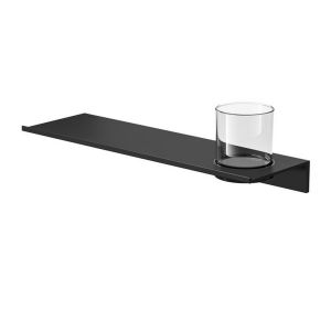 Geesa Leev 918202-06-400 shelf 40 cm with glass black