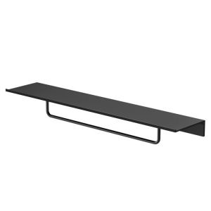 Geesa Leev 918207-06-600 shelf 60 cm with towel rack 40 cm black