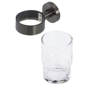 Geesa Nemox Brushed Metal Black 916502-09 glass holder black metal brushed