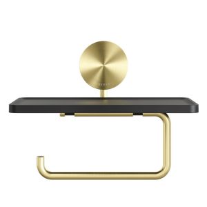 Geesa Opal Brushed Gold 917224-07 toiletrolhouder met planchet goud geborsteld