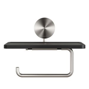 Geesa Opal Brushed Stainless Steel 917224-05 toiletrolhouder met planchet RVS geborsteld