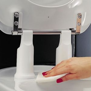 Pressalit Dania R34000 toilet seat 100mm raised with lid with splash guard white