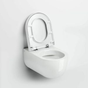 Clou Hängematte CL0401060 Randlose wandhängende Toilette 56cm mit WC-Sitze weiß glänzend