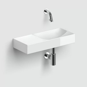 Clou Vale CL0303162L fontein 45x19cm zonder kraangat links glanzend wit keramiek