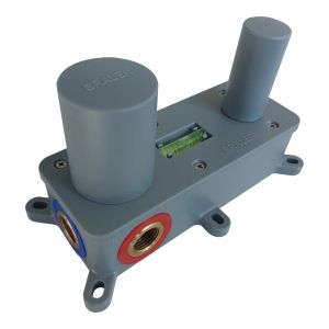 Brauer Carving 5-GK-083-B6 inbouw wastafelmengkraan met gebogen uitloop en afdekplaat model A2 koper geborsteld PVD